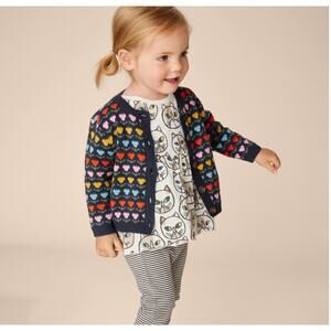 Tea Collection 12-18 Months Floral Iconic Cardigan Button Sweater Toddler Girl